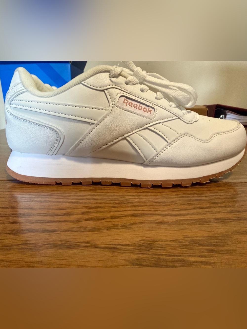 Reebok White Leather Low-Top Sneaker with Gum Outsole
